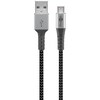 WENTRONIC MicroUSB naar USB-A textiel kabel | Robuust | Met metalen stekker & knikbescherming | Krachtig met 480 Mbit/s
